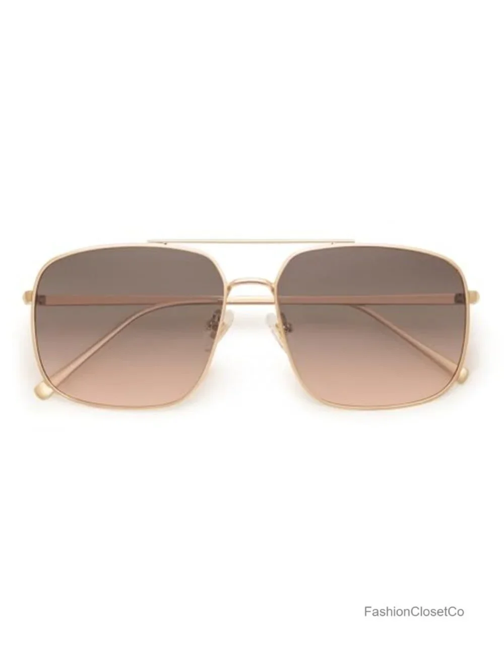 Square Aviator Sunglasses for Women Men, Metal Frame, UV400 Protection