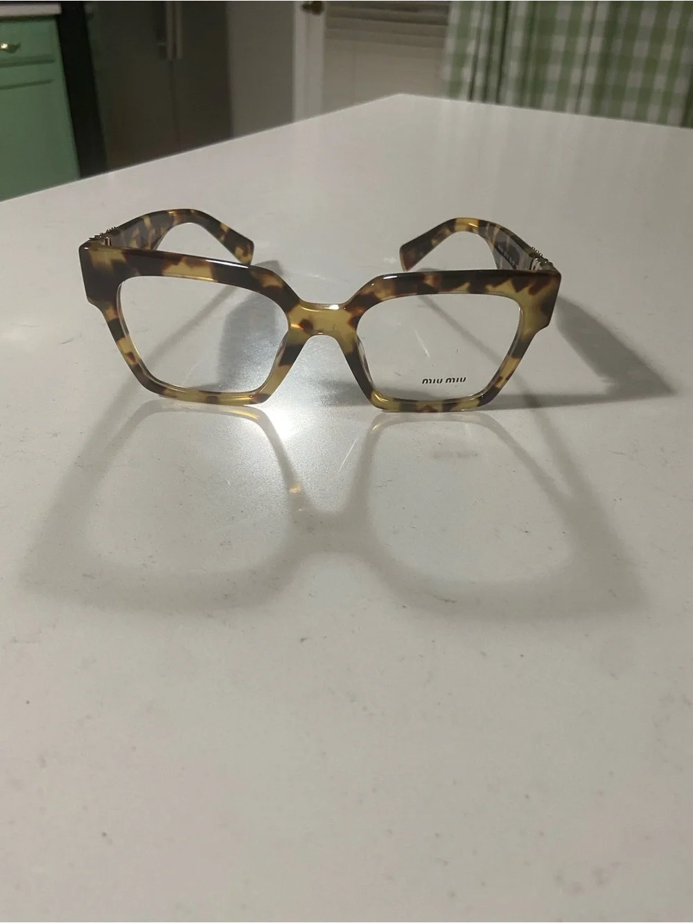 Miu Miu Tortoiseshell Square Optical Glasses - Brown New without tags