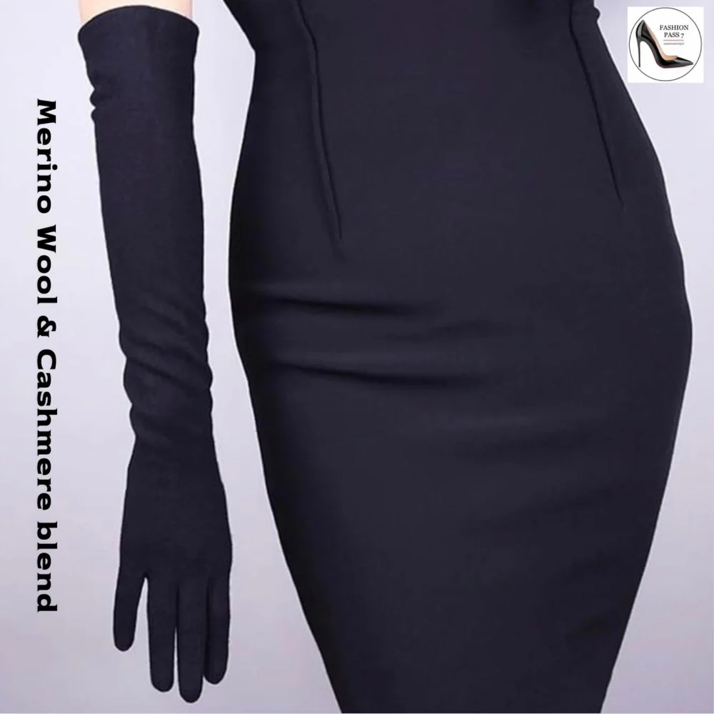 Cashmere & Wool Blend Gloves 20 inch