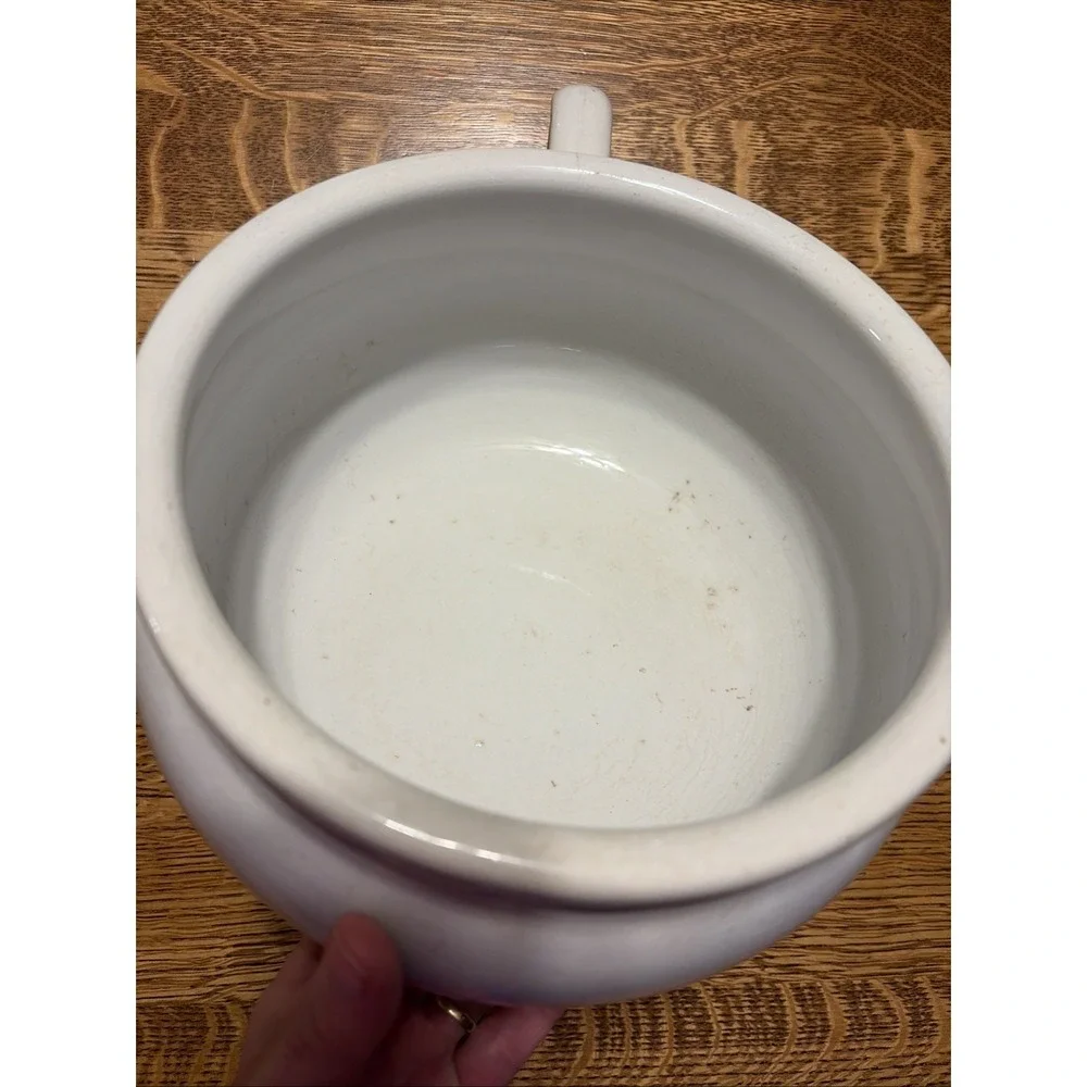 Antique Ironstone Chamberpot‎ Minneapolis Advertising Stamped Farmhouse Decor