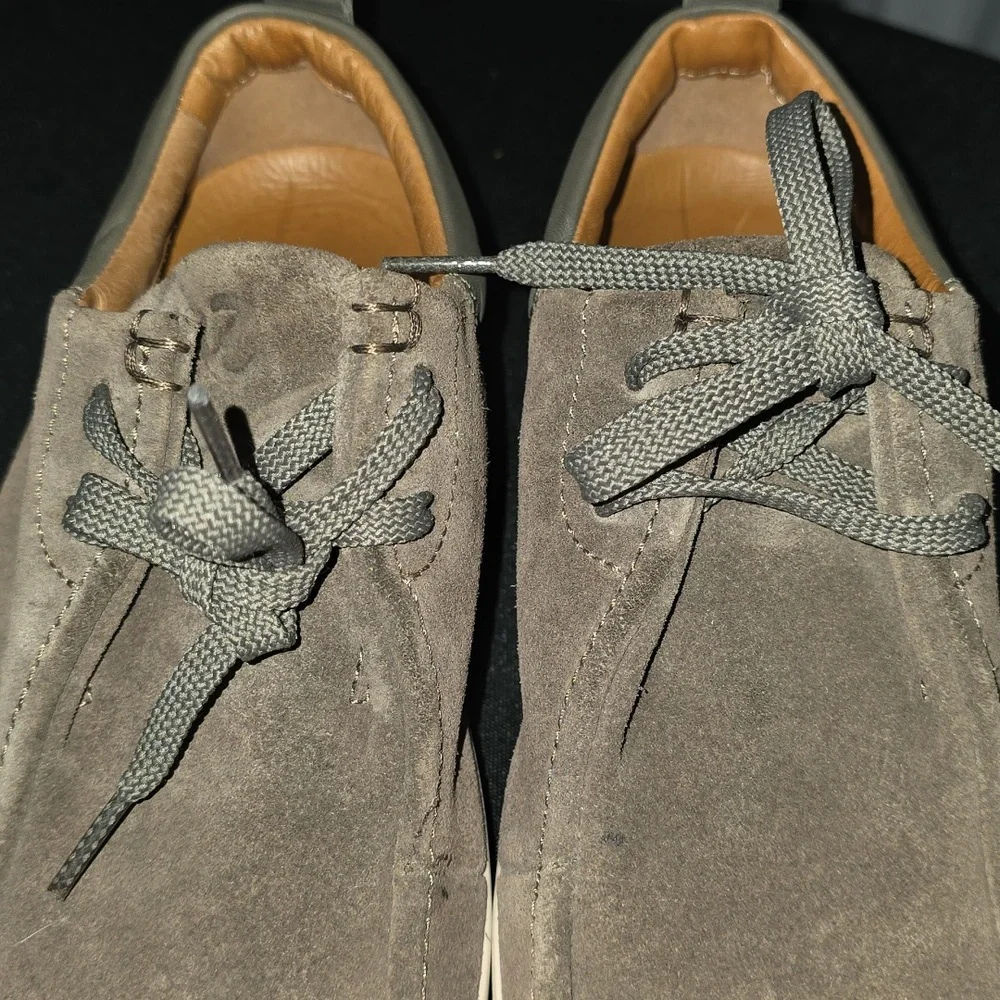 Ecco Men's Loafer Shoes Brown Suede/Leather? Laces Danish Design Casual Sz 6 EUC