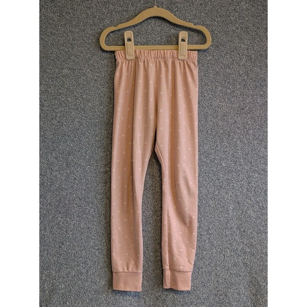 Cloud Island Girls Size 5T Pink White Heart Two Piece Pajamas