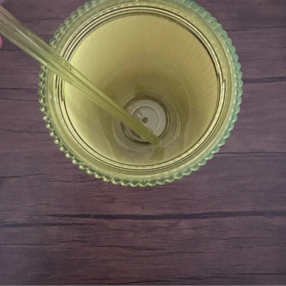 Lot Of Two Starbucks Green Apple Cold Cups (24 OZ) Brand New With Straw‎ Pleated