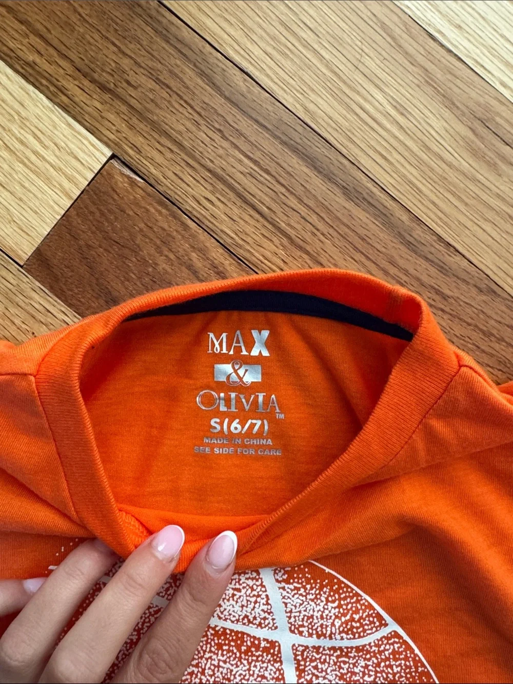 Kids Orange Basketball Tee & Navy Shorts Matching Set
