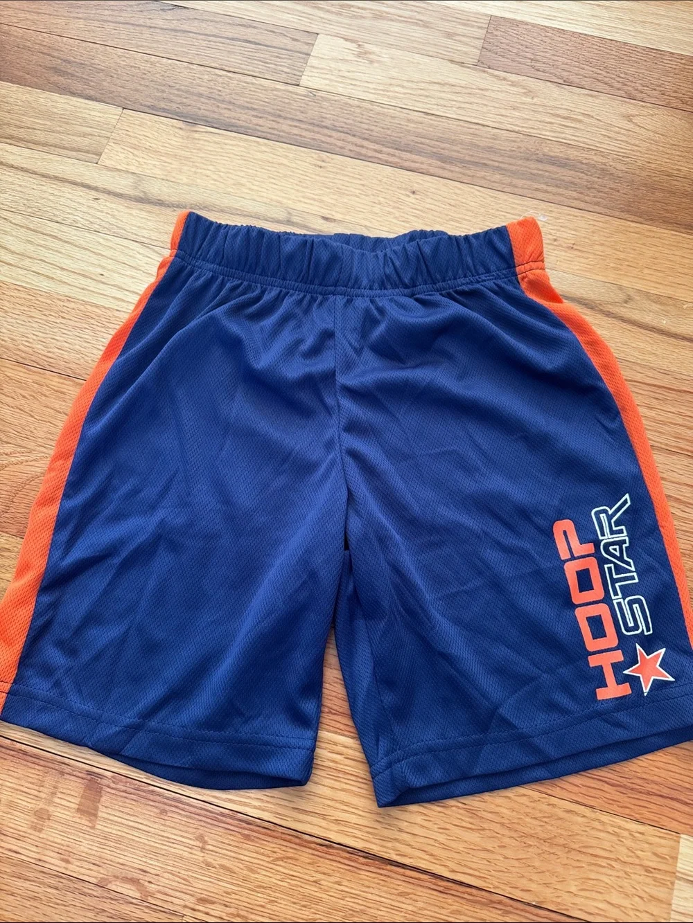 Kids Orange Basketball Tee & Navy Shorts Matching Set
