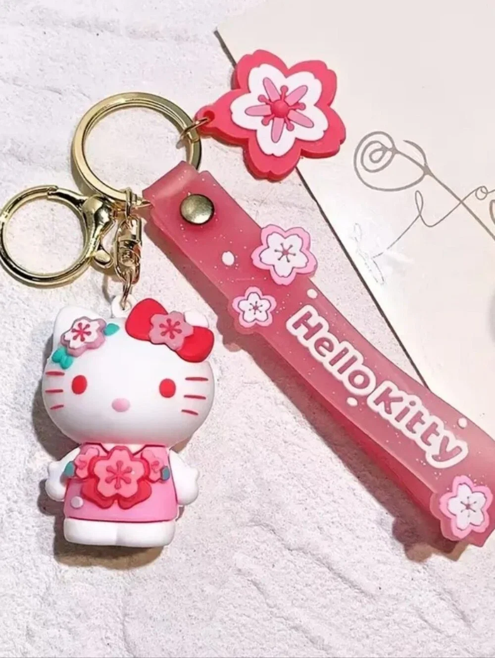 Hello Kitty  Cherry Blossom Key Chain Bag Charm Pink
