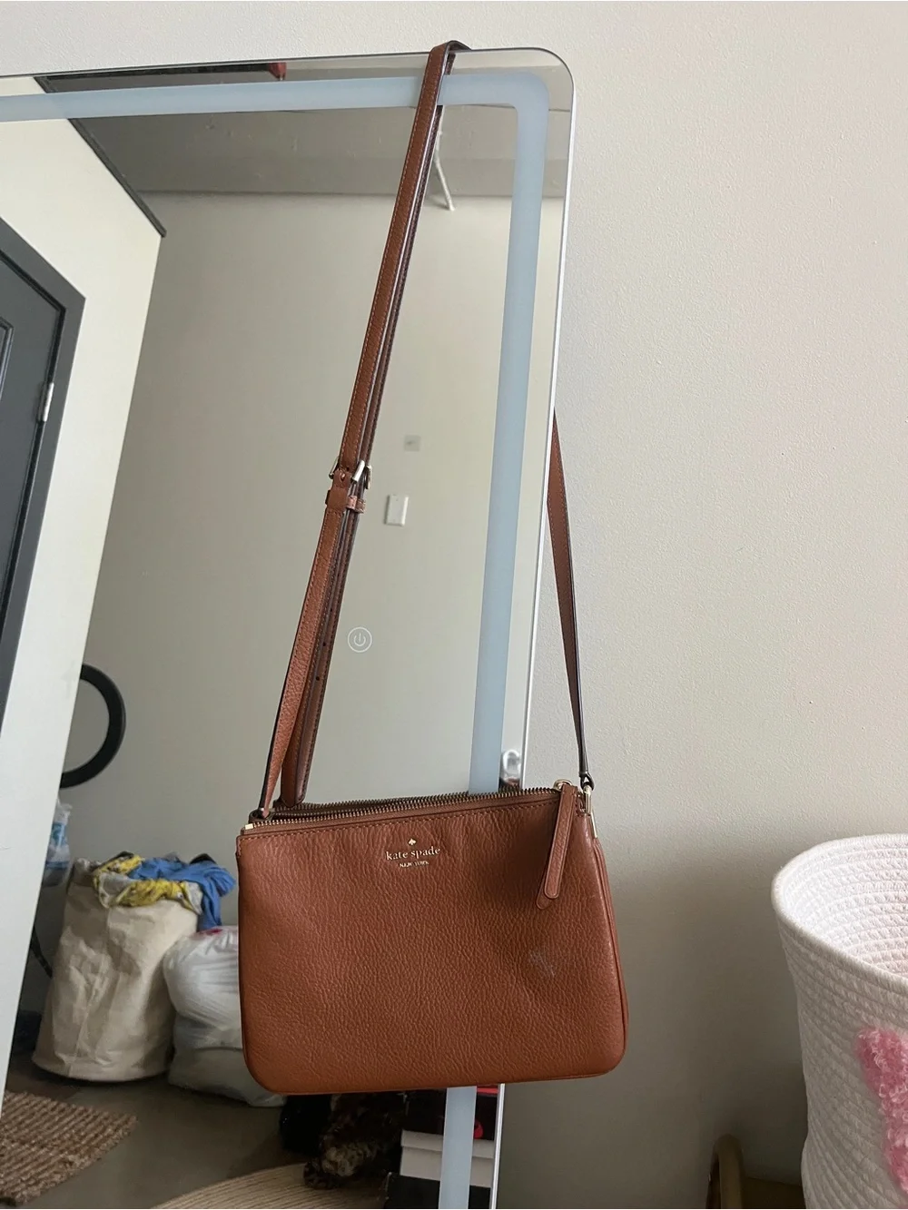 kate spade Brown Pebbled Leather Crossbody