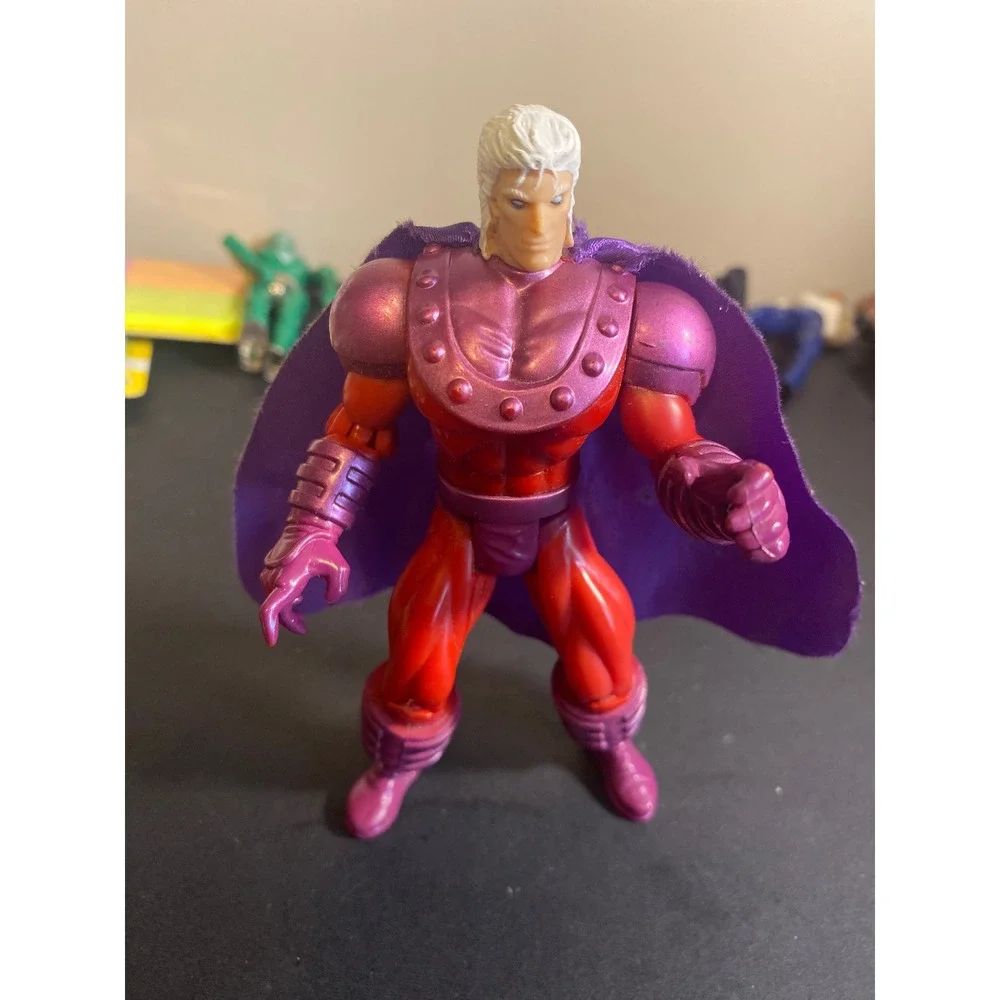 Vintage Toy Biz Marvel X-Men Magneto Action Figure Purple Cape 1990s No Helmet