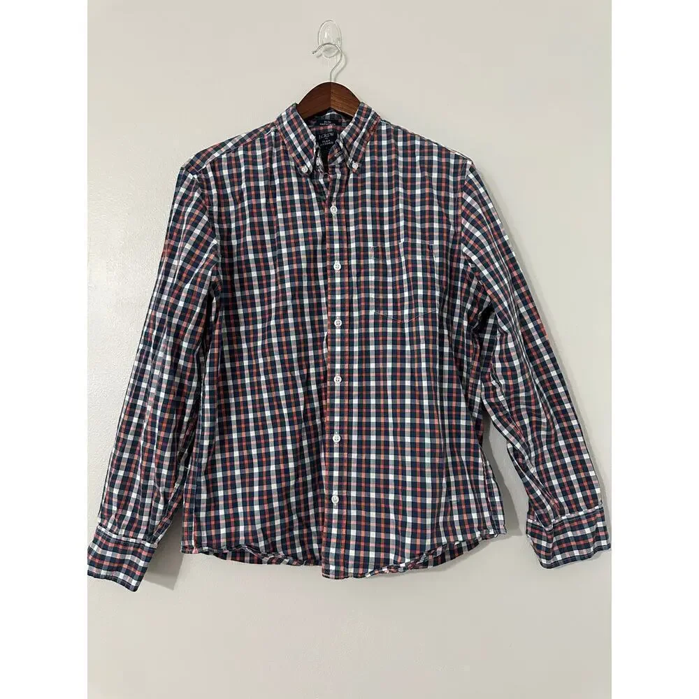 J.Crew Slim Untucked Flex Plaid Long Sleeve sz Large
