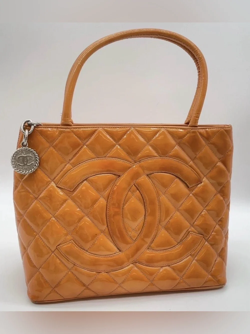 Chanel Quilted Patent Leather Tote