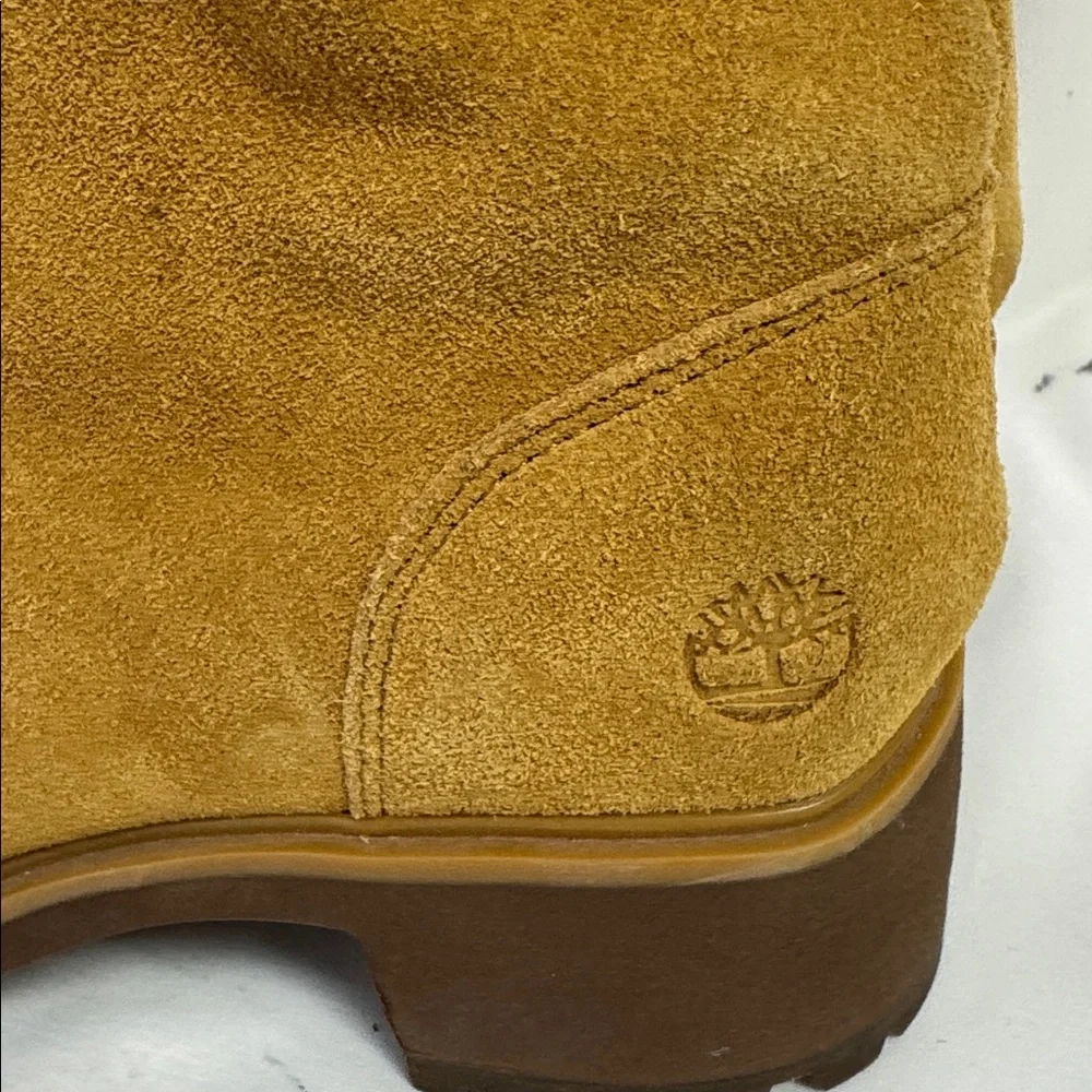 Timberland Kori Park combat boots in wheat suede, faux fur collar Size 8 EUC