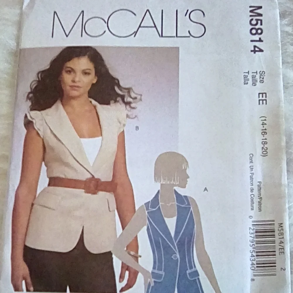 McCalls Sleeveless Jacket 14-16-18-20