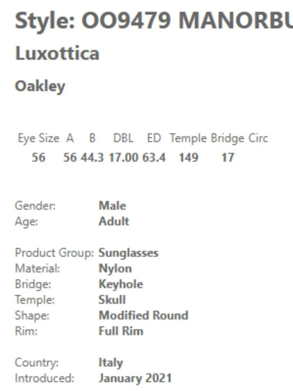 Oakley style oo09479