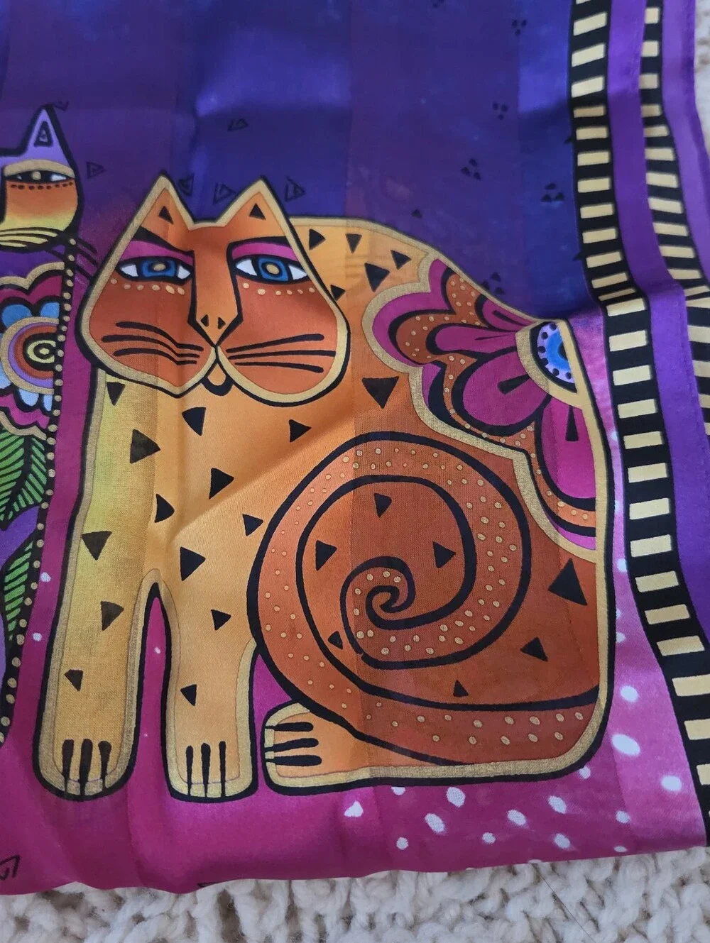 laurel burch scarf cats silk vibrant