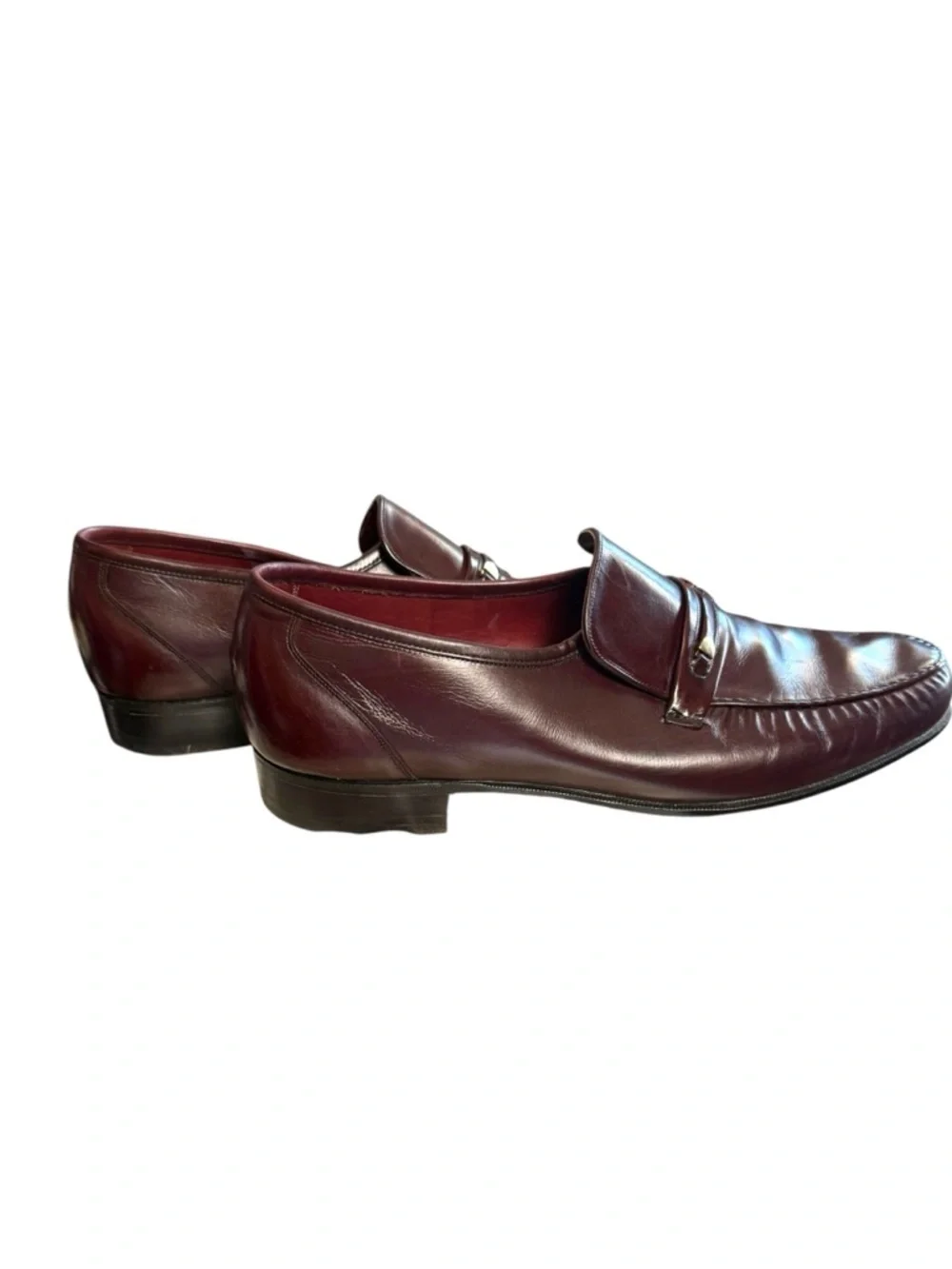 Florsheim Royal Imperial Burgundy Brown Leather Horsebit Loafers 11.5 D Vintage