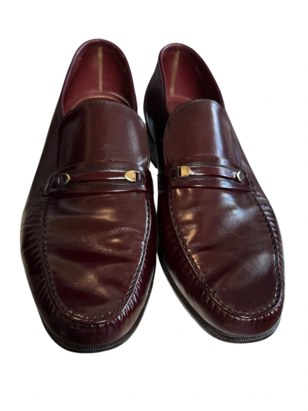 Florsheim Royal Imperial Burgundy Brown Leather Horsebit Loafers 11.5 D Vintage