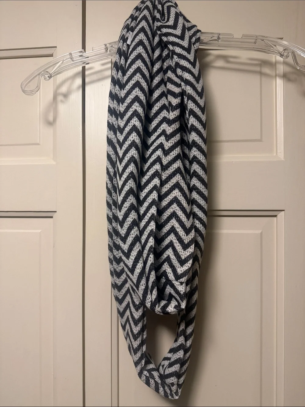 Bordeaux Navy and White Chevron Infinity Scarf