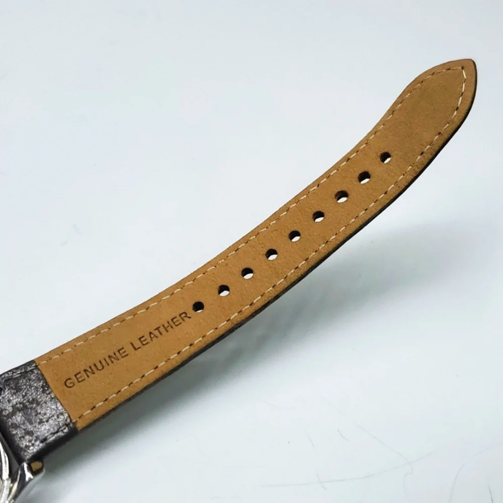 Fossil Watch ES2995 Silver Crystal Brown Leather Wristband White Face NWT