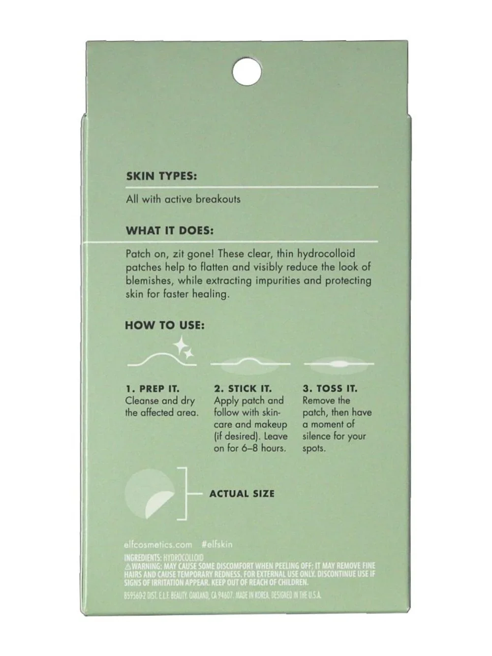 ELF patch zits