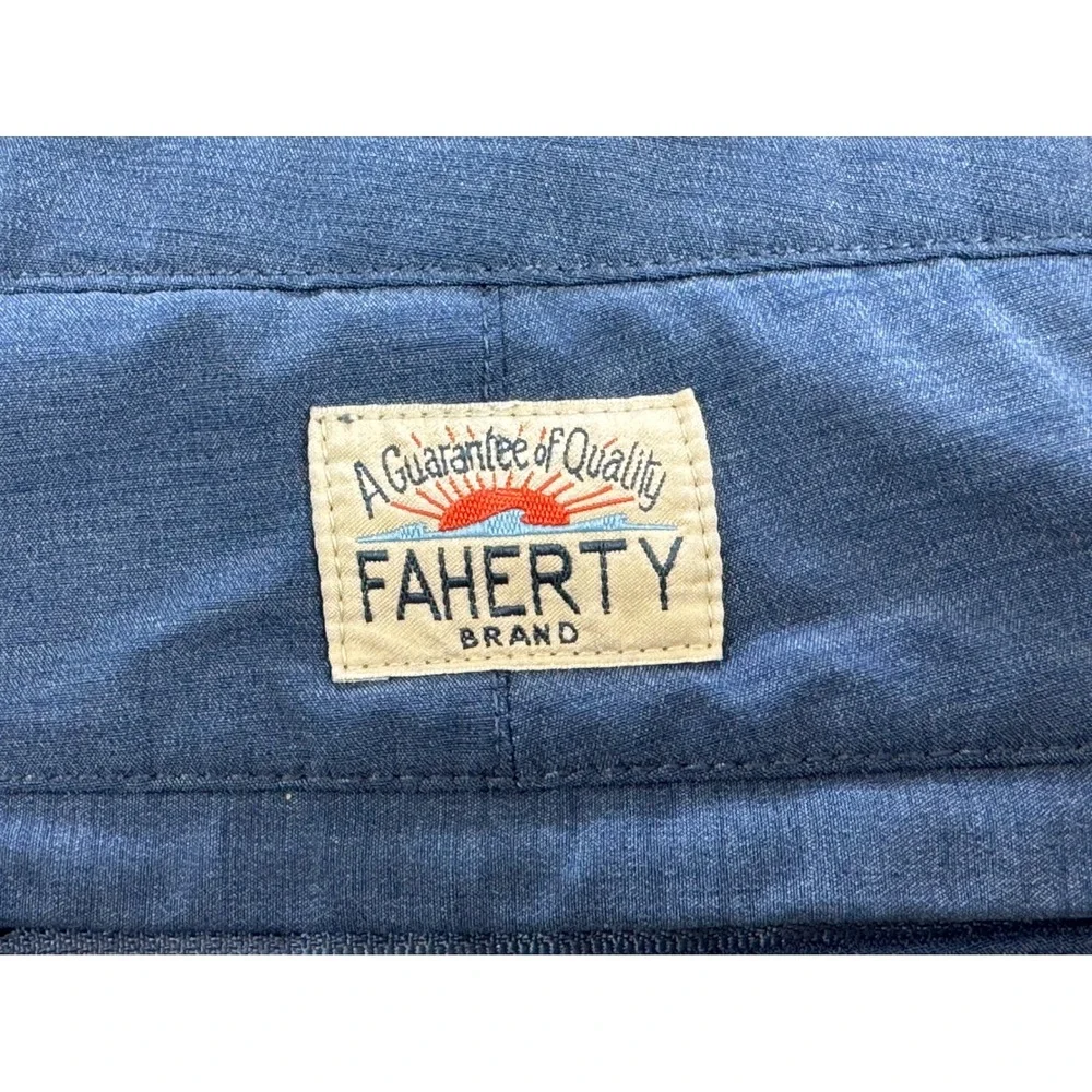 Faherty Mens All Day Stretch Hybrid Blue Shorts 34 Meas: 35x8.5
