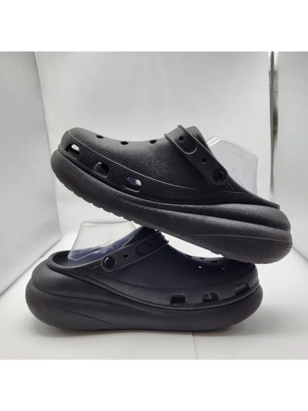 Crocs Mega Crush Clogs Black Men's Sz 13 Platform Vegan black slip on blemished