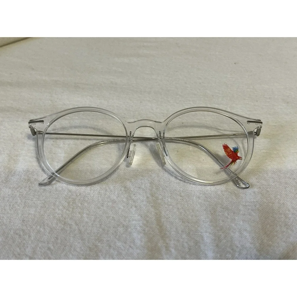 Maui Jim Unisex Round/Oval Silver Transparent Fashion Designer Eyewear MJO2414
