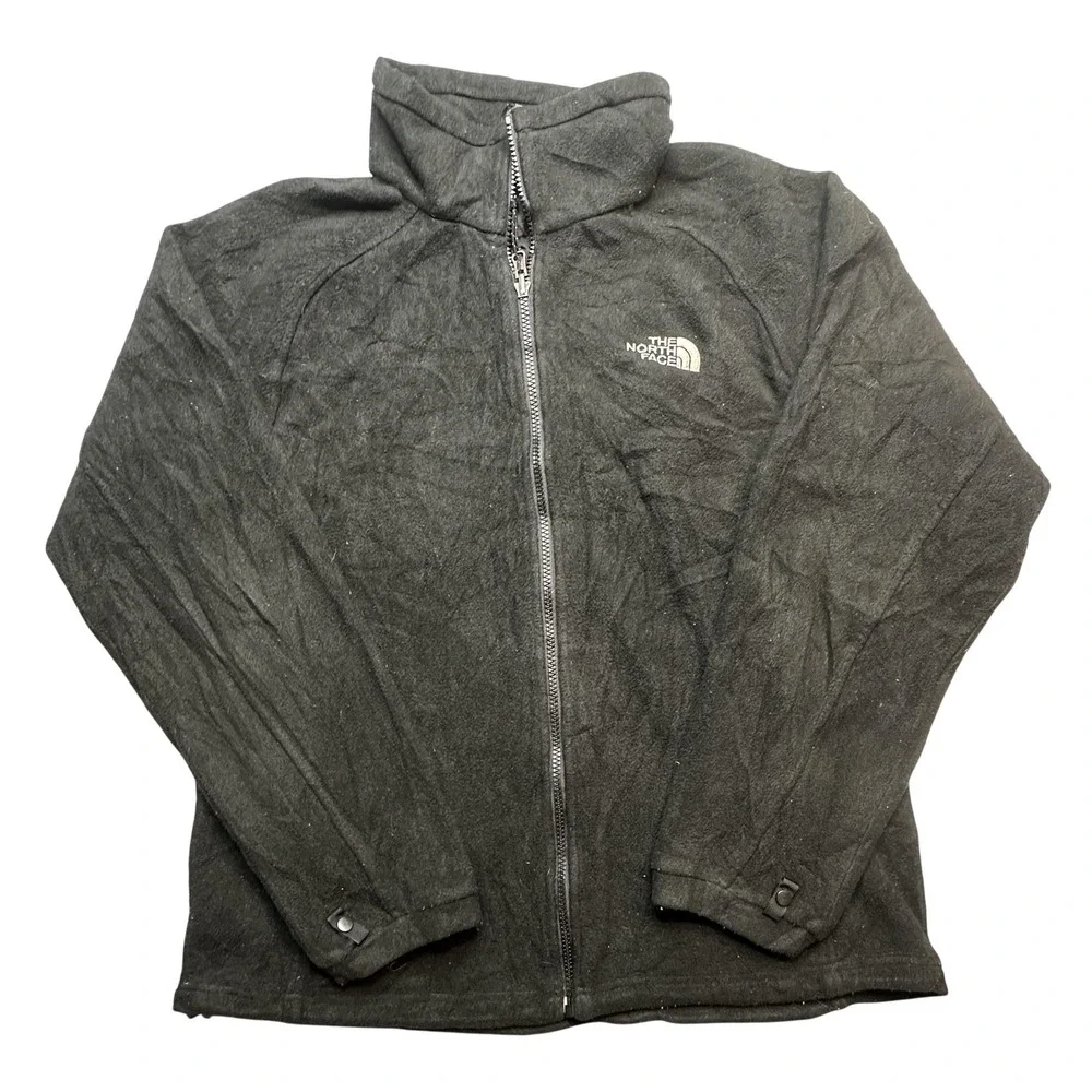 The North Face Fleece Jacket Mens Medium Black Full Zip‎ Outdoor Hiking Warm