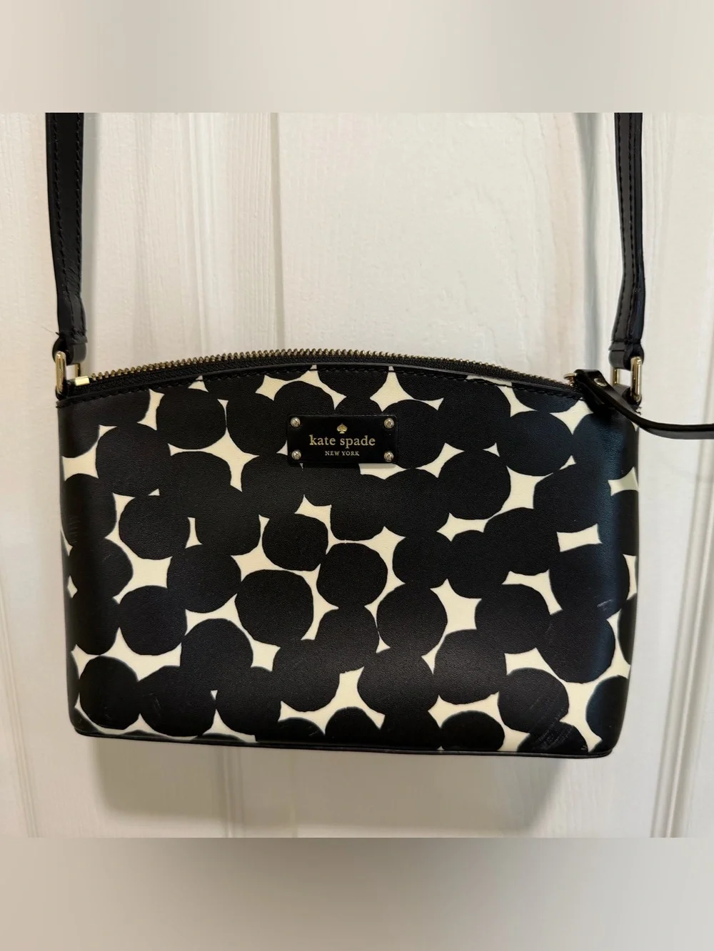 NWOT kate spade Black and White Dot Crossbody Bag