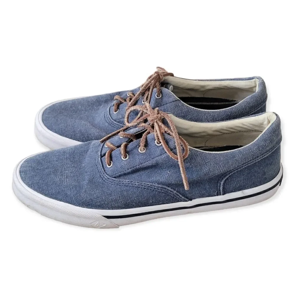 Sperry mens blue fabric top sider