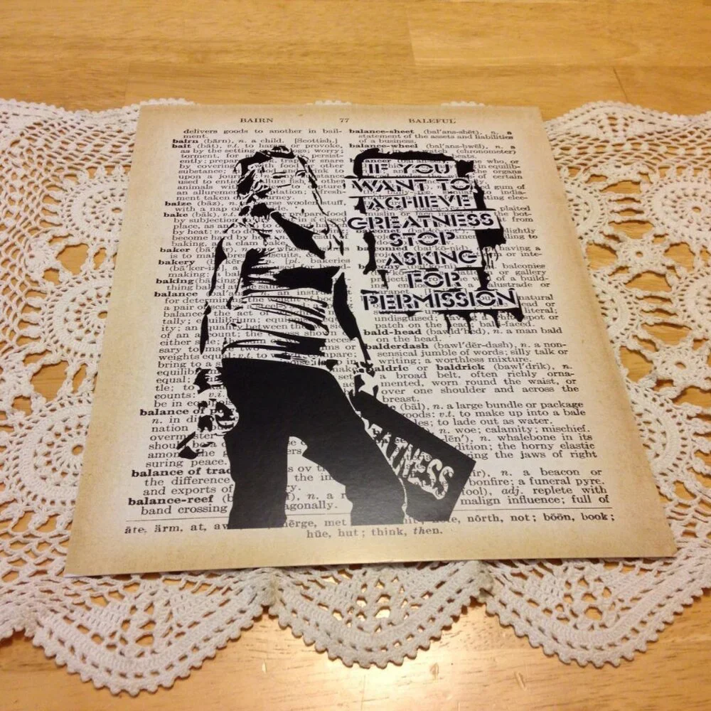 Antiqued paper look, with litho imagery