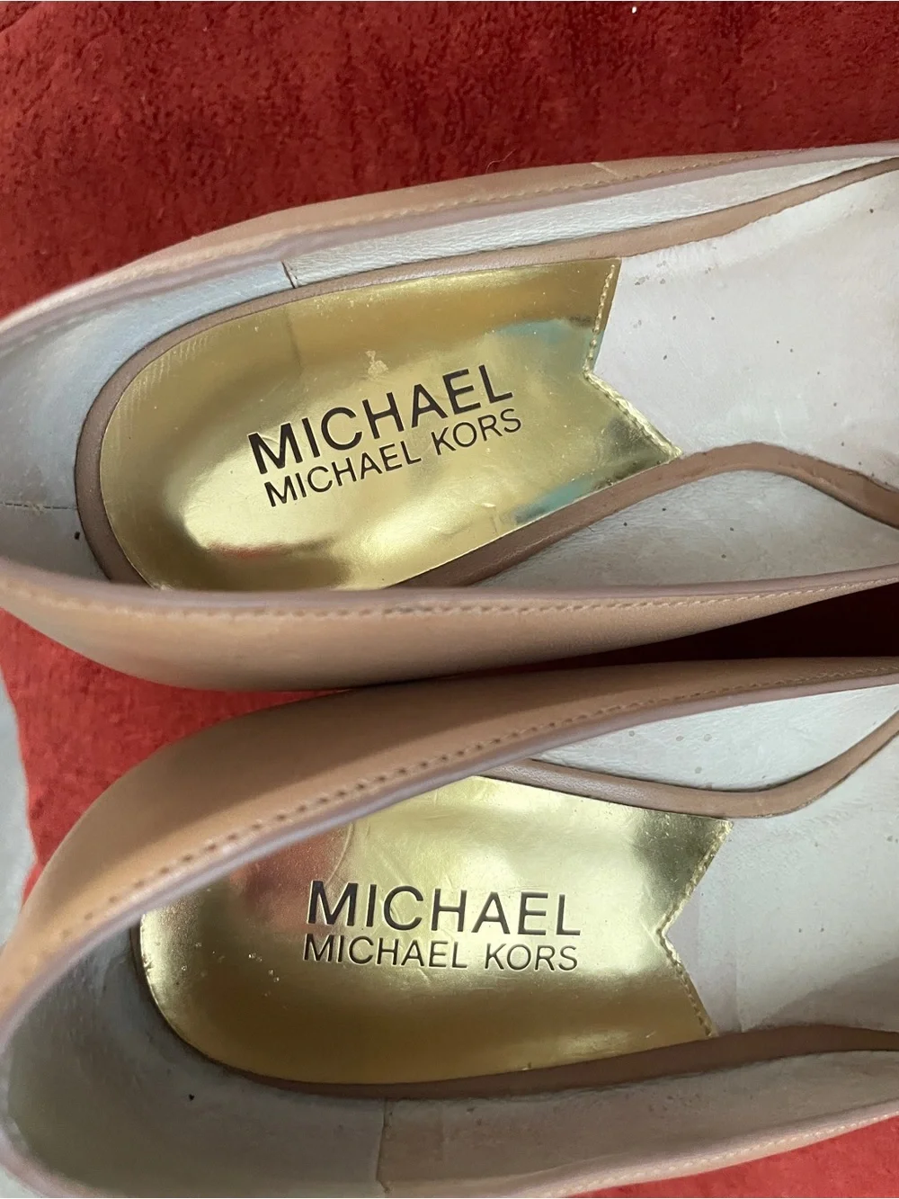 Michael Kors peep leather
