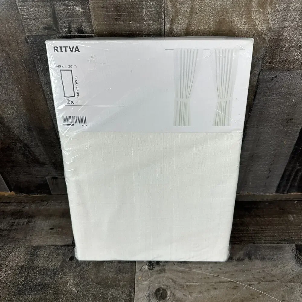 IKEA RITVA WHITE‎ PAIR CURTAINS [2 PANELS] 57