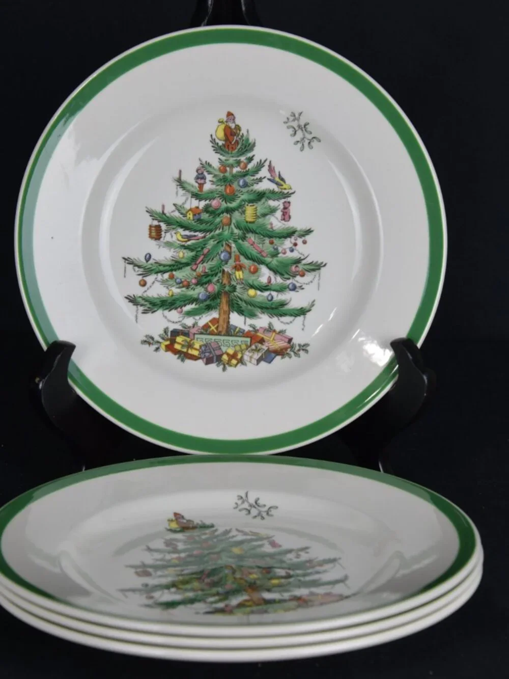 Spode Christmas Tree Salad Plates 8
