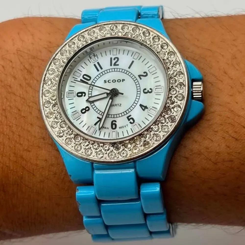 Silver & Blue Scoop Watch