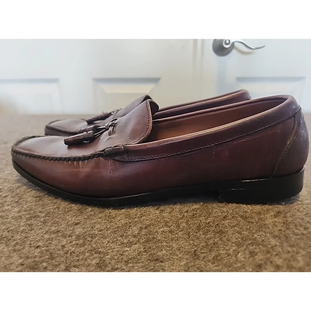 Allen Edmonds Saratoga Tassel Loafers Men's 11 Burgundy Leather Made in The USA‎