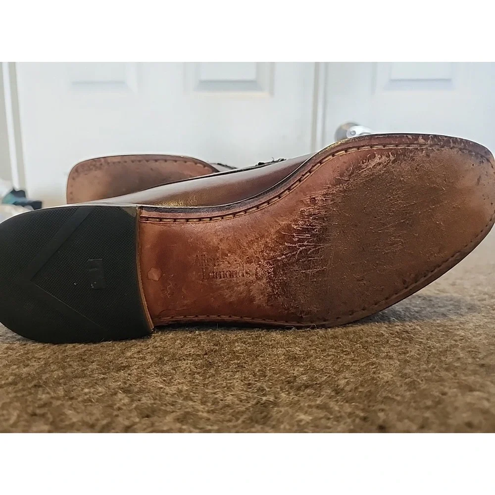 Allen Edmonds Saratoga Tassel Loafers Men's 11 Burgundy Leather Made in The USA‎