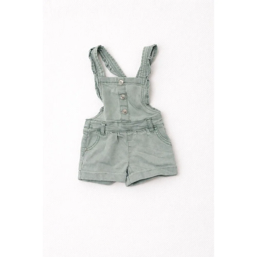 Wonder Nation 12M Jean Overall Shorts Romper Toddler Girl Spring Summer