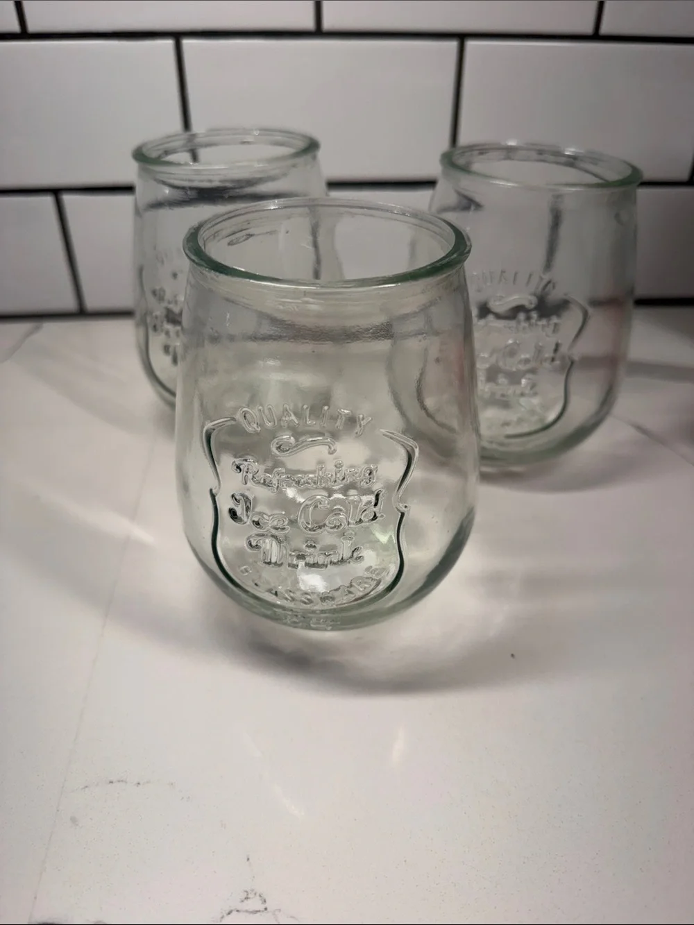 Vintage quality est 1841 Refreshing Ice Cold Drink glassware- Set of 3