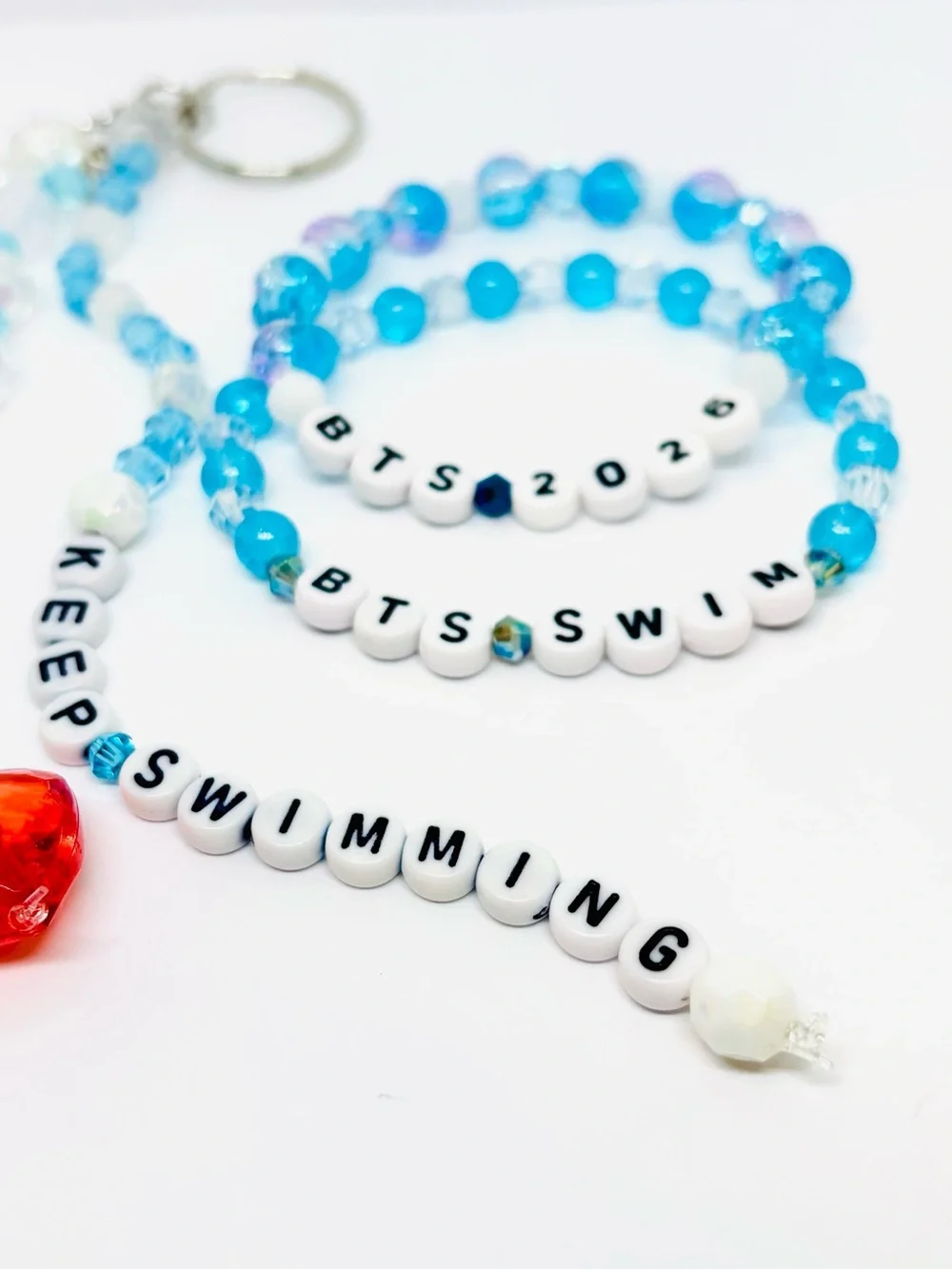 (3pcs) BTS KEEP SWIMMING KEYCHAIN BRACELET BUNDLE