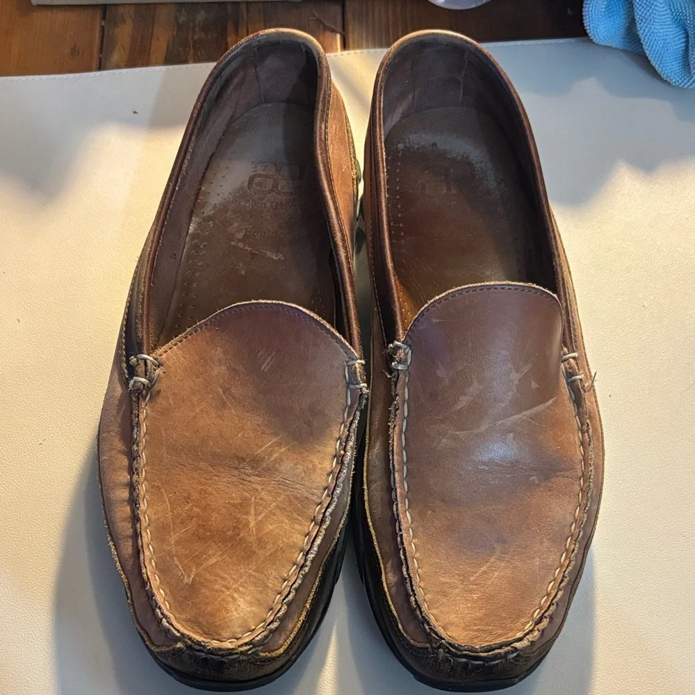 Men's Brown Leather Loafers Allen Edwards boulder 11 D