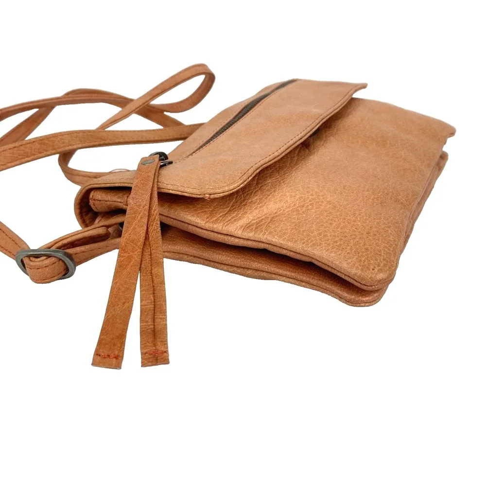 Day & Mood Leather Shoulder Bag Adjustable Strap Salmon Color Pockets Soft Fine!