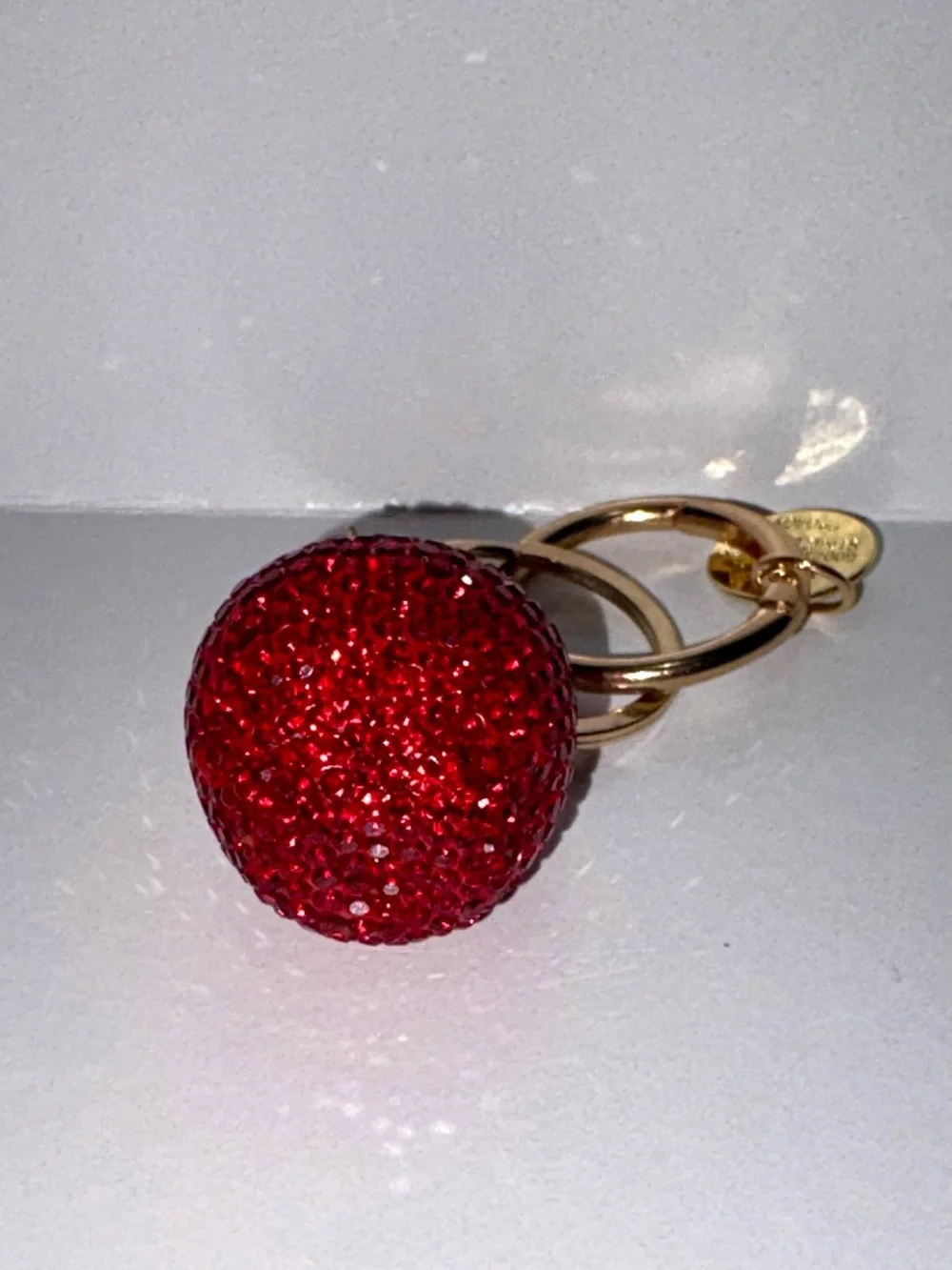 Sparkling Red Apple Keychain with Gold Hardware - Red Delicious!