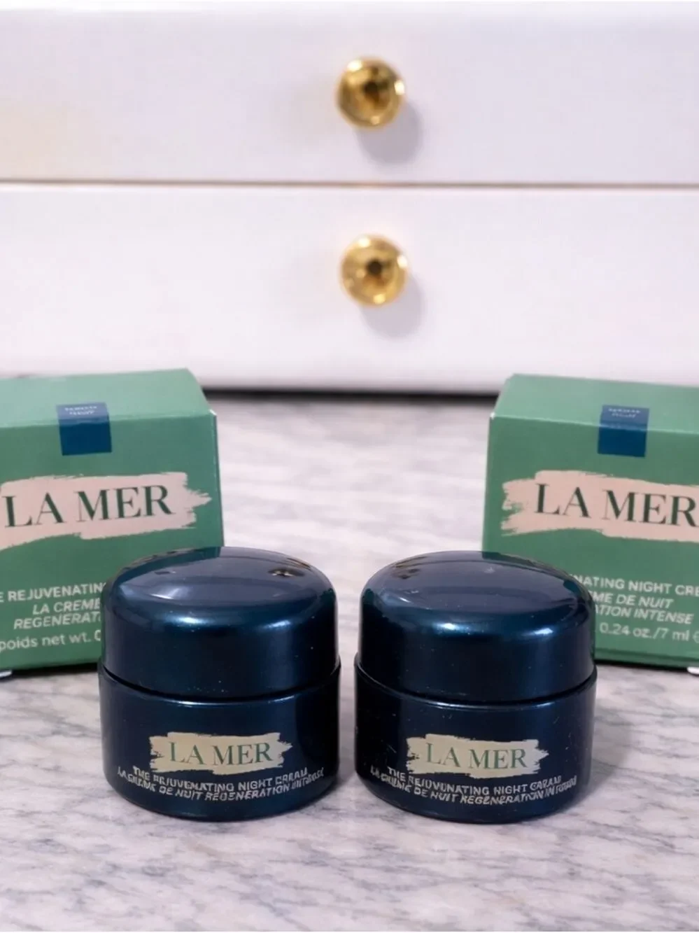 La Mer Rejuvenating Night Cream Minis 7 ml x2 New In Box Deluxe Samples
