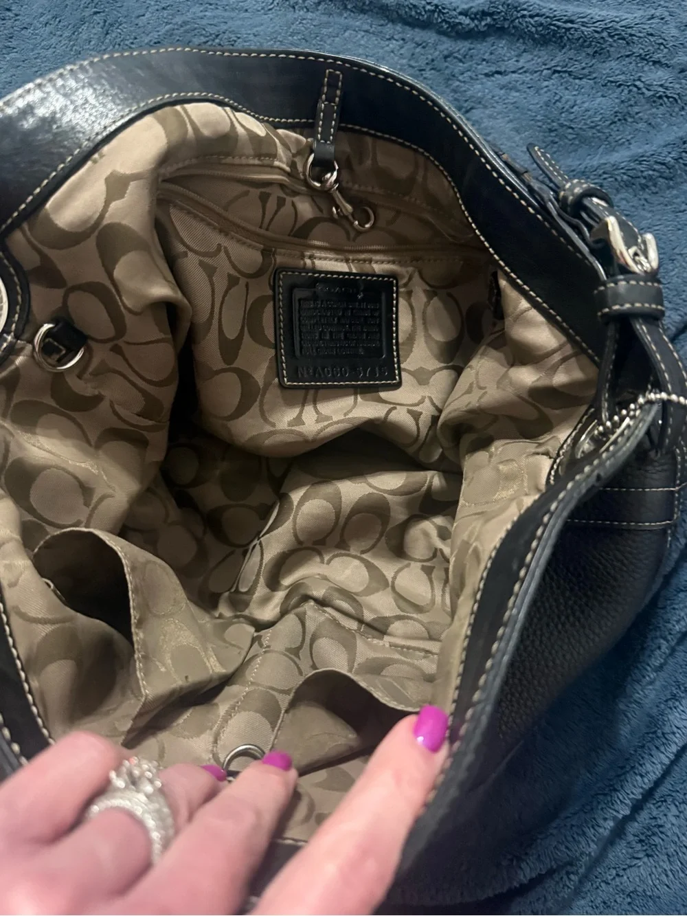 Coach Black Pebbled Leather Messenger Bag