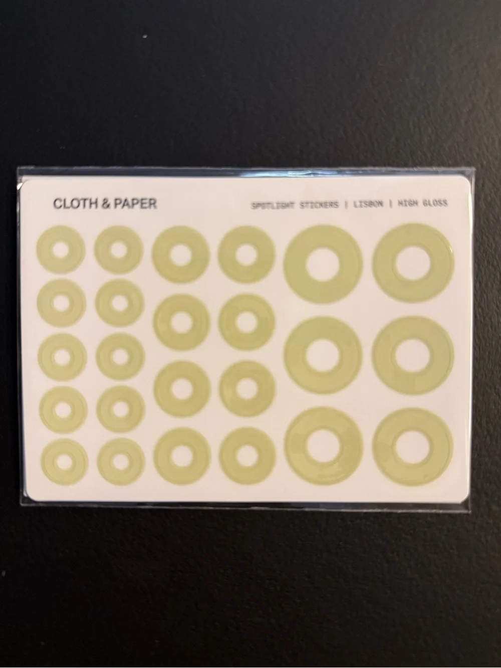 Cloth & Paper Green Spotlight Sticker Set - Home Office Labels