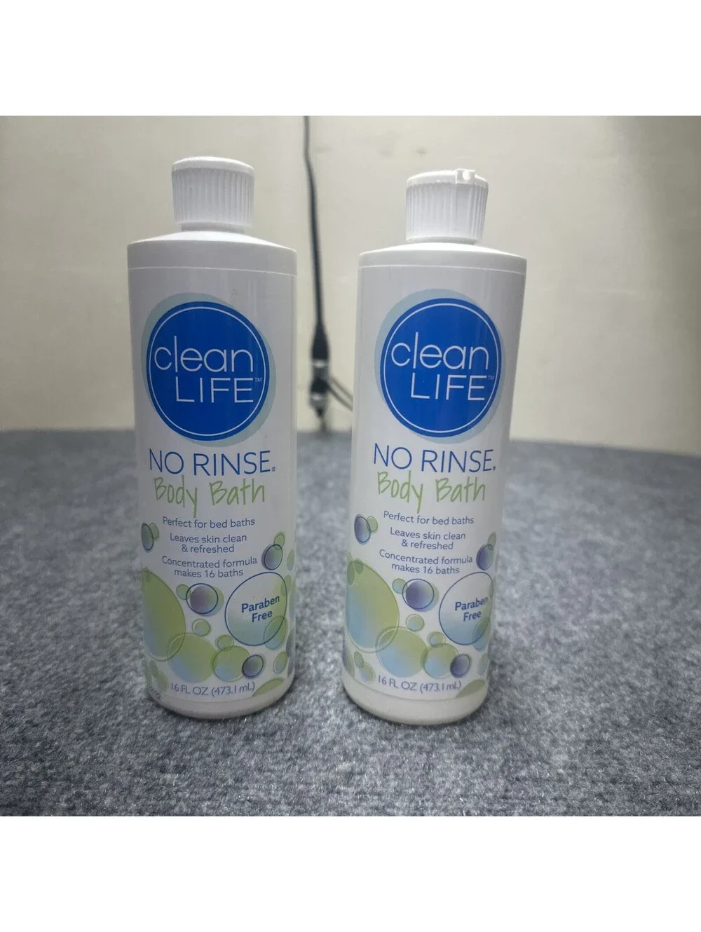 Clean Life 2 Pack No Rinse Body Bath, 16 fl oz Each