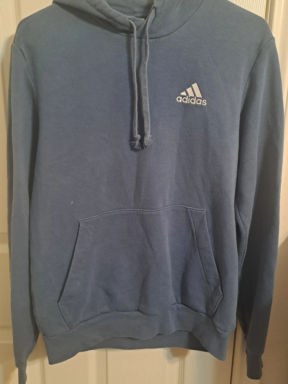adidas Men's Dusty Blue Pullover Hoodie with Logo
