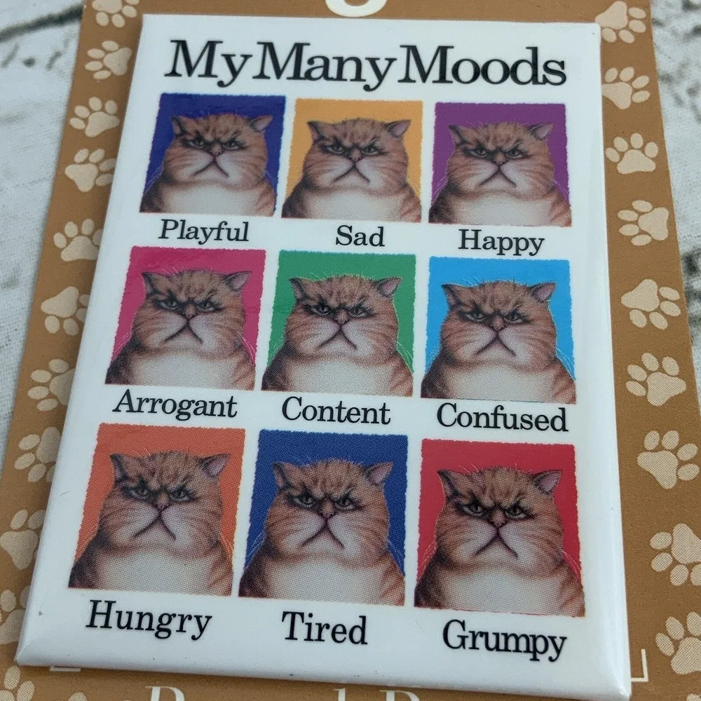 Peacock Papers Refrigerator‎ Magnet My Many Moods Grumpy Cat NOS