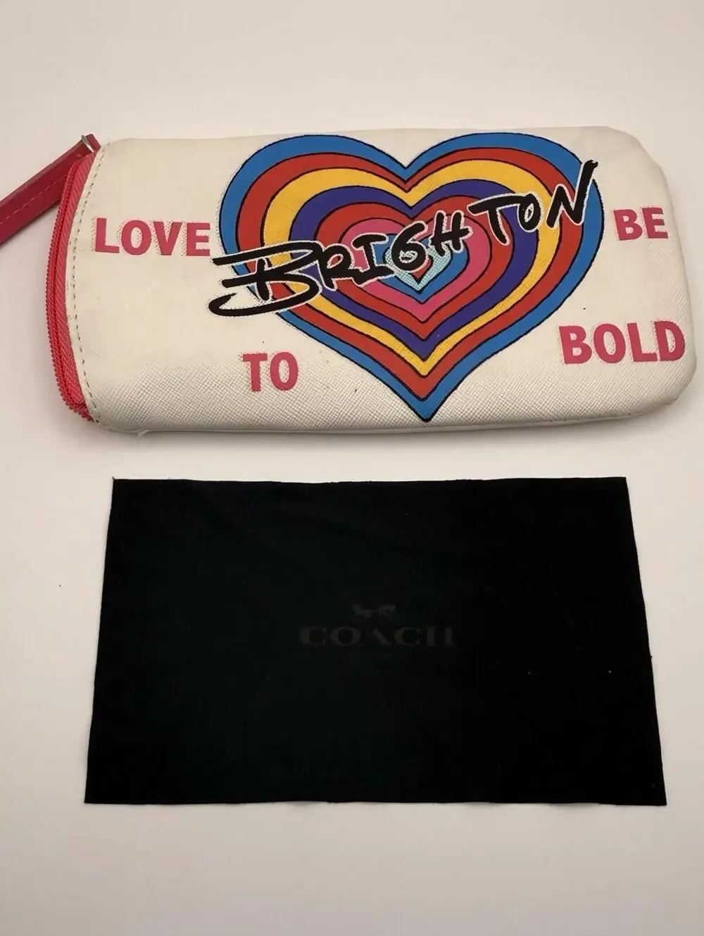 Brighton Sunglasses Case With Coach Glass Wipe Pre loved‎ Zipper Lined