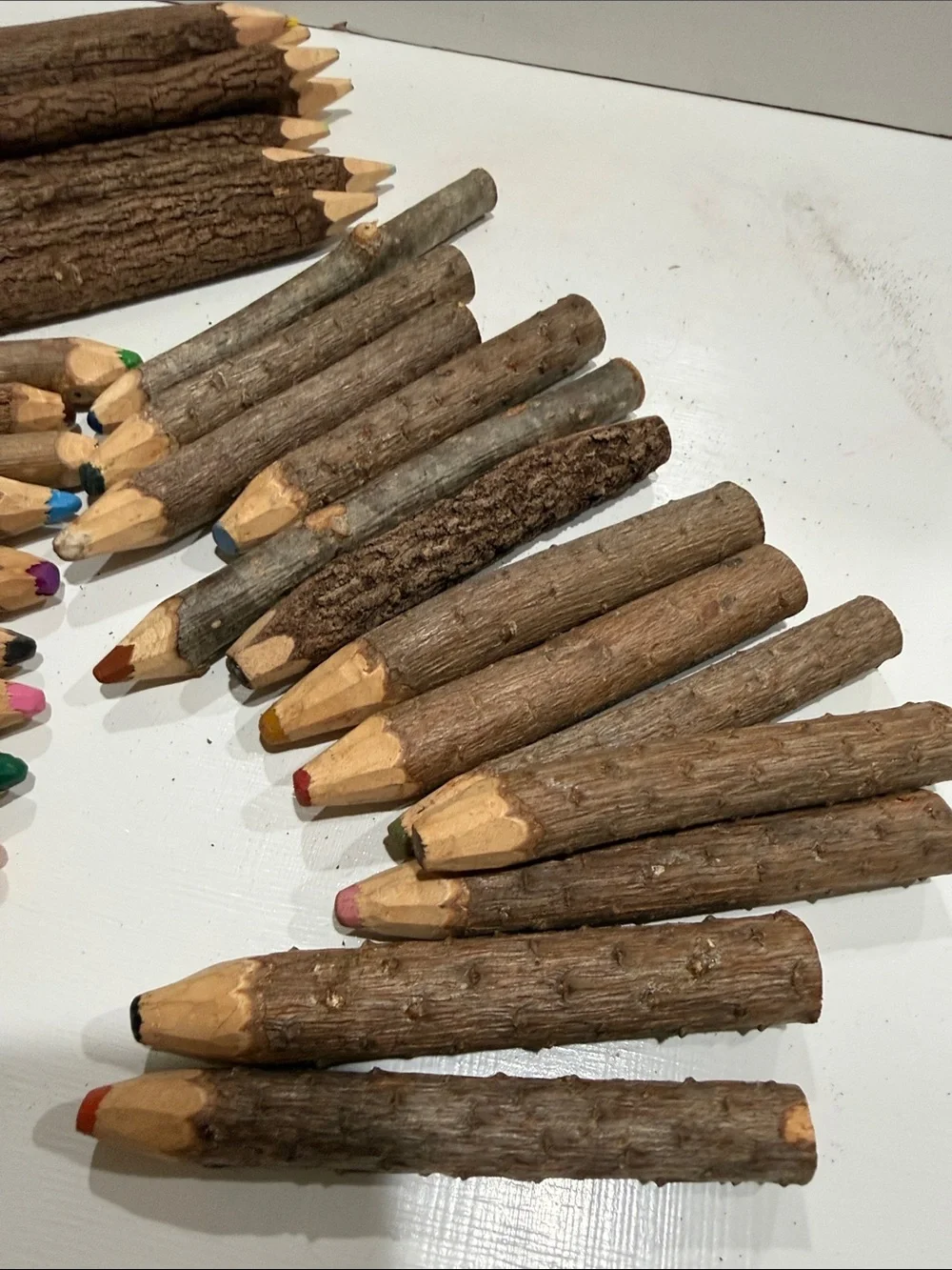 Coloring pencils natural bark